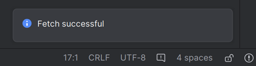 Android Studio Menu - Git - Fetch successful