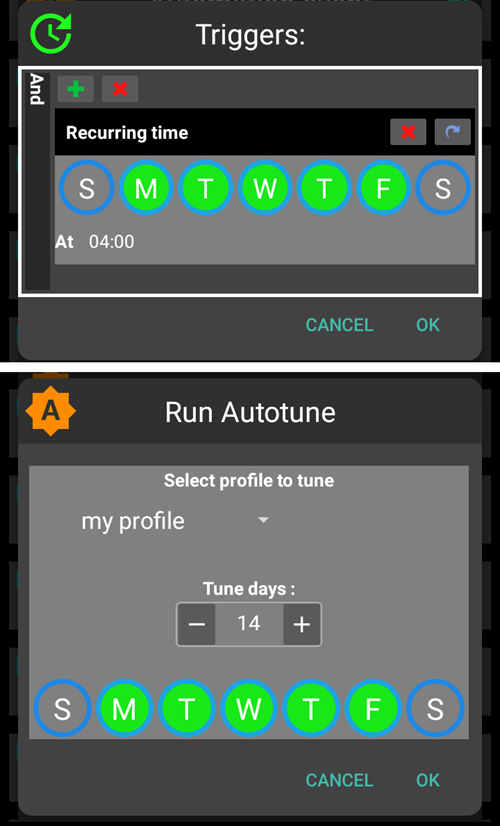 Autotune default screen