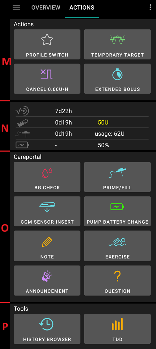 Actions tab