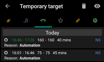 Temporary target